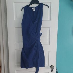 LOFT Navy Mini Wrap Dress